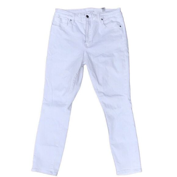 Good American GOOD LEGS CROPPED JEANS Skinny Stretch White Size 15/33 Inseam 27" - Picture 3 of 8